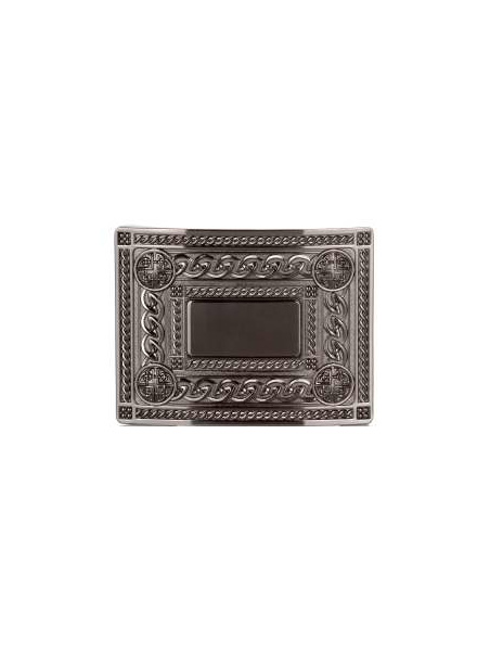 Belt Buckles Paisley | 4 Dome Chrome Black Belt Buckle