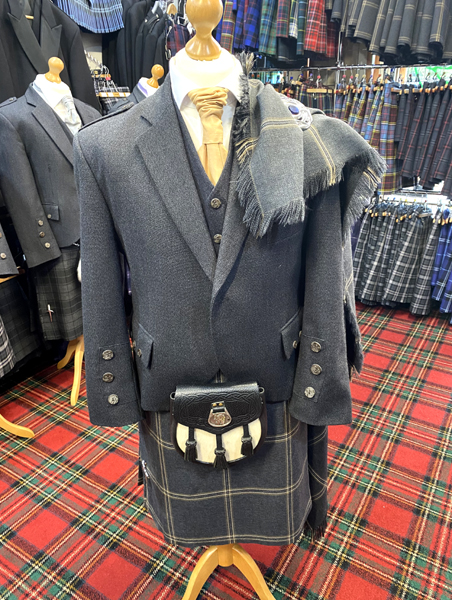 Exclusive gray quarry tartan with plaid to match | Paisley